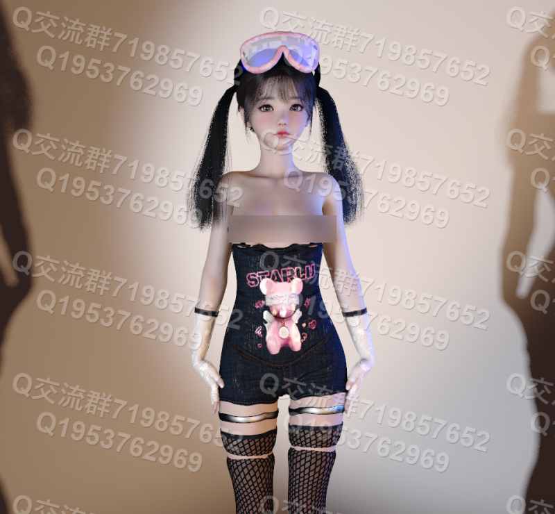 starlu.Little_Bear_denim_jumpsuit_shorts.1-哈基米